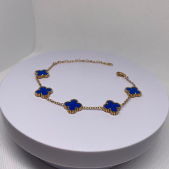Vintage Alhambra Van Cleef bilezik, 5 motif LACİVERT-GOLD