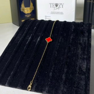 Vintage Alhambra Van Cleef bilezik, 1 motif KIRMIZI-GOLD