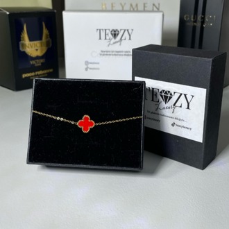 Vintage Alhambra Van Cleef bilezik, 1 motif KIRMIZI-GOLD