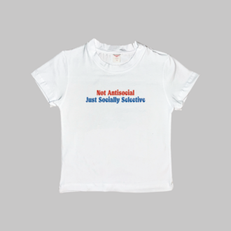 Not Antisocial Just Socially Selective Baby Tee