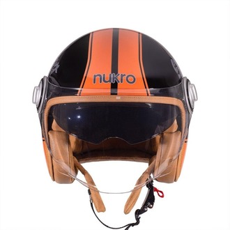 Nukro B-108 Super Sport Black-Orange Açık Kask