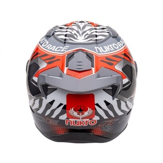 Nukro B-506 Combo White-Red-Grey-Yellow Kapalı Kask