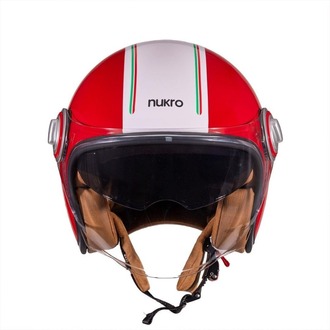 Nukro B-108 Nature Red-White Açık Kask