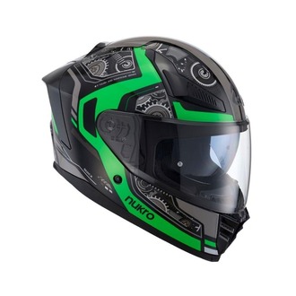 Nukro YM-853 Combat Green Black Kapalı Kask