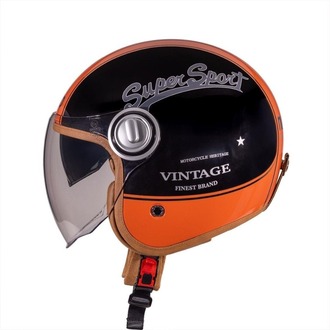 Nukro B-108 Super Sport Black-Orange Açık Kask