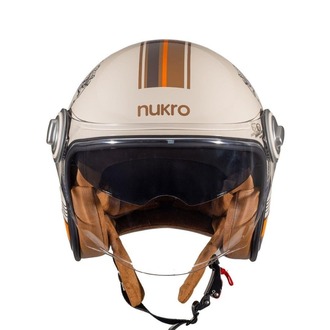 Nukro B-108 Super Sport Cream-Orange Açık Kask