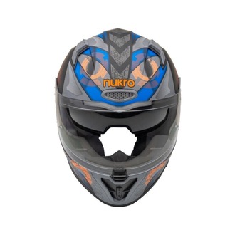 Nukro B-506 VORTEX Grey-Orange Kapalı Kask