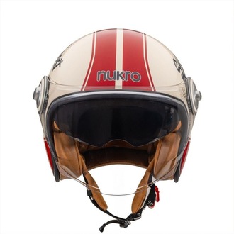Nukro B-108 Super Sport Cream-Red Açık Kask