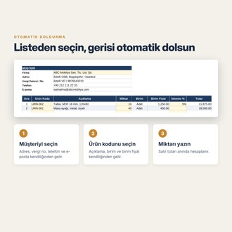 Excel Teklif ve Proforma Fatura Şablonu – Otomatik Hesaplamalı, KDV ve İskontolu