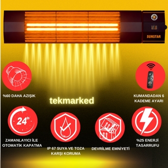 SUNSTAR HALOJEN ELEKTİRİKLİ SOBA İNFRARED ISITICI KUMANDALI 1800W