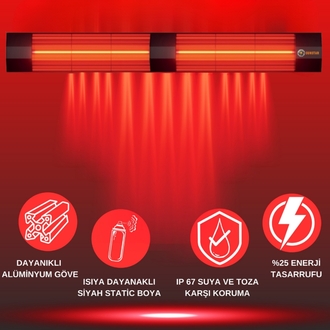 SUNSTAR DIŞ MEKAN HALOJEN ELEKTİRİKLİ SOBA İNFRARED ISITICI 4000W