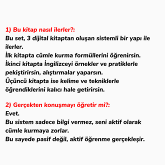Sıfırdan İngilizce Konuşturan Set (3 Dijital Kitap)