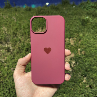 Kalp Logo Telefon Kılıfı Bordo