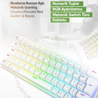 Blueforce oyuncu mekanik klavye rgb sıfır garantili