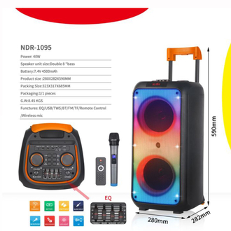 Ndr 1095 ultra bass özellikli karaokeli kumandalı rgb ses bombası