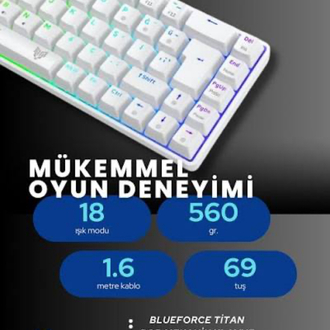 Blueforce oyuncu mekanik klavye rgb sıfır garantili