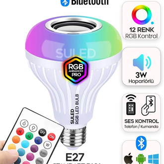 Bluetooth hoparlör lamba rgb renkli, 