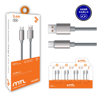 3.4A TYPE C USB ŞARJ DATA KABLO