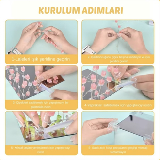 Aynalı Lale Gece Lambası - Romantik Lale Gece Lambası 