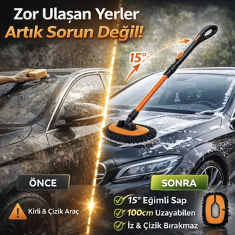 Ayarlanabilir Teleskopik Mikrofiber Araç Yıkama Fırçası Kuru Islak Oto Yıkama Fırçası