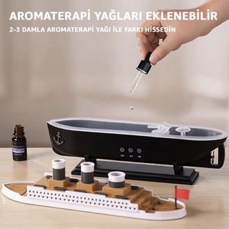 Buharlı Gemi Nemlendirici Hava Nemlendirici Buhar Makinesi Aromaterapi Difüzörü 