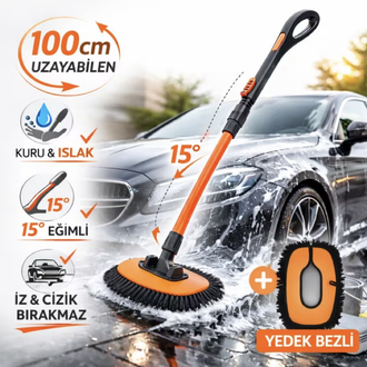 Ayarlanabilir Teleskopik Mikrofiber Araç Yıkama Fırçası Kuru Islak Oto Yıkama Fırçası
