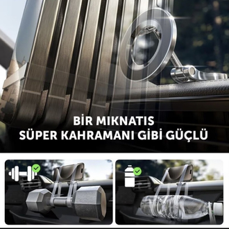 Ultra Güçlü Manyetik Araç Tutucu 360° Döner & Kalıcı Sabitleme 
