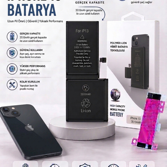 iPhone 13 Yüksek Amper Batarya(3510mAh)