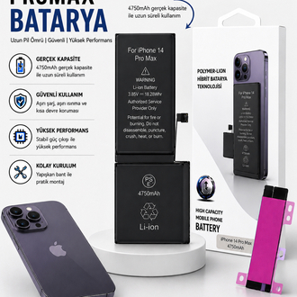 iPhone 14 Promax Yüksek Amperli Batarya(4750mAh)