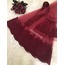 BORDO FRANSIZ DANTELLİ SET - DUVAK & KUŞAK & ELDİVEN