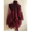 BORDO KALIN FRANSIZ DANTELLİ SET - DUVAK & KUŞAK & ELDİVEN