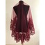 BORDO KALIN FRANSIZ DANTELLİ SET - DUVAK & KUŞAK & ELDİVEN