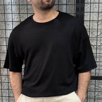 Oversize Triko Siyah T-Shirt