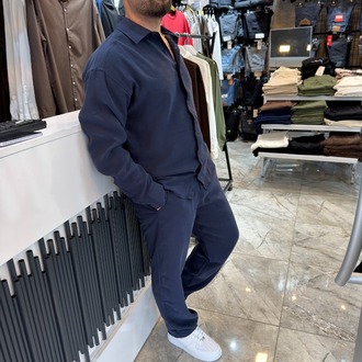Krinkıl Oversize Premium Takım Lacivert