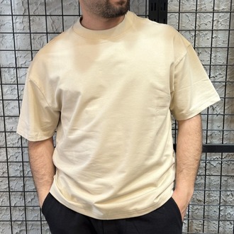 %100 Pamuk Oversize Sütlü Kahve T-Shirt