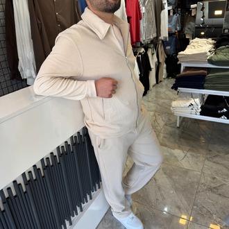 Premium Fermuarlı Takım Krem