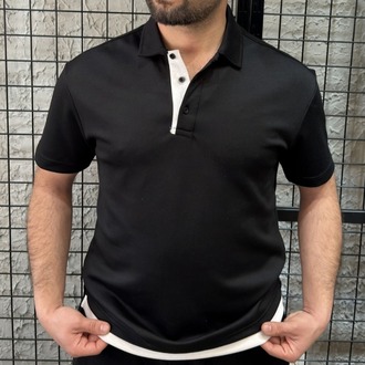 Oversize Oysho Kumaş Polo Yaka Siyah T-Shirt