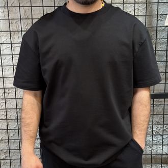 Oversize Oysho Kumaş Siyah T-Shirt