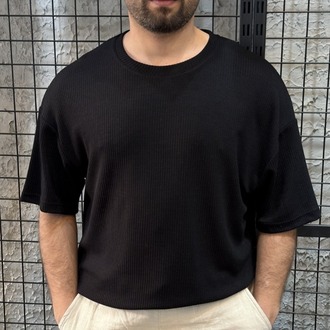 Oversize Triko Siyah T-Shirt