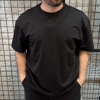 Oversize Basic Siyah T-Shirt