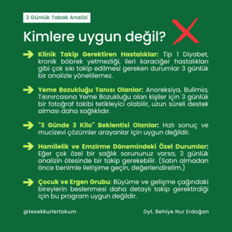 3 Günlük Tabak Analizi