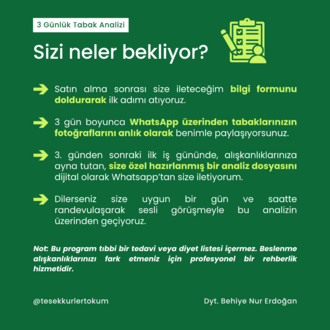3 Günlük Tabak Analizi