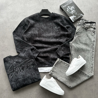 YIKAMALI KUMAŞ SWEAT + BAGGY KOT PANTALON 