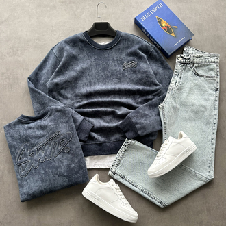 YIKAMALI KUMAŞ SWEAT + BAGGY KOT PANTALON 