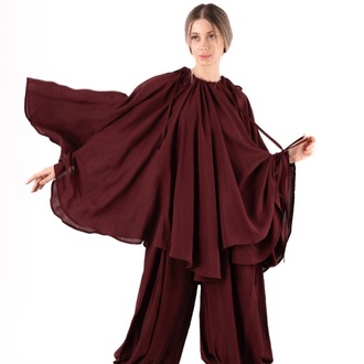 bağcık pelerin (bordo)