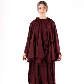 bağcık pelerin (bordo)