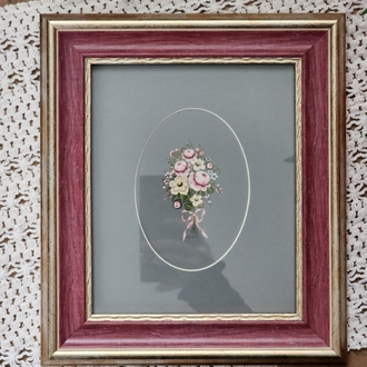 Pembe Çerçeveli Rokoko Gül Buketi