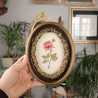 Güllü Oval Çerçevede Şukufe