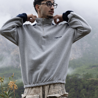 Forever Half Zip | Grey Polar Sweatshirt