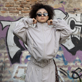 Gst Grey | Boxy Parachute Jacket